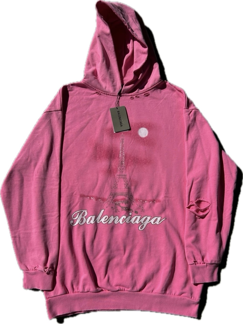Balenciaga Hot Pink Eiffel Tower Hoodie